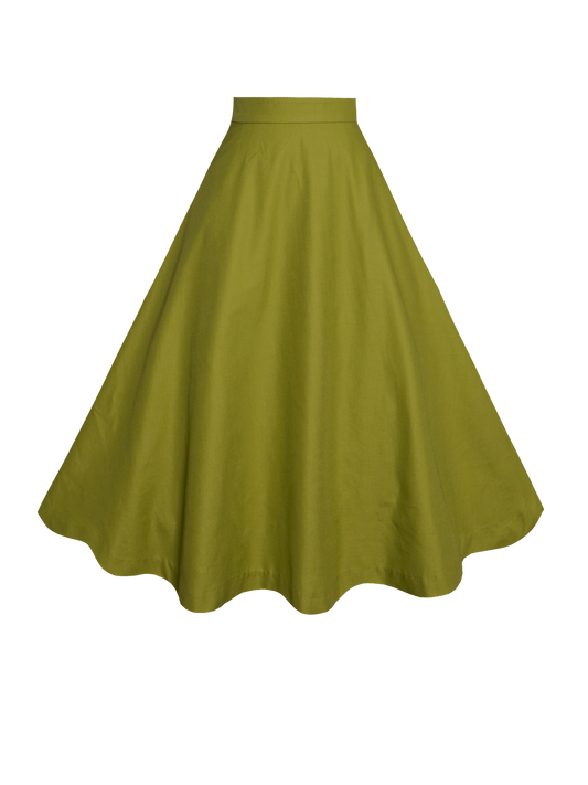 MTO - Lilian Skirt Chartreuse Green Cotton