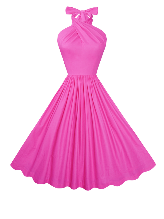 MTO - Ethel Dress in Barbie Doll Pink Cotton