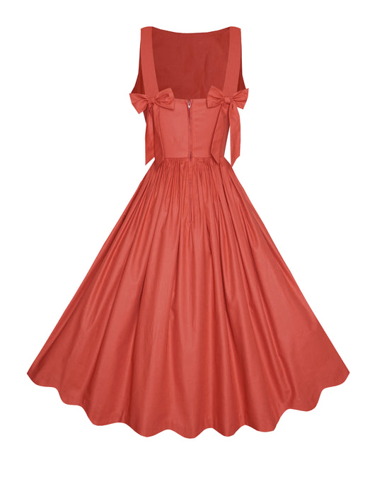 MTO - Madeline Dress Rustic Red Cotton