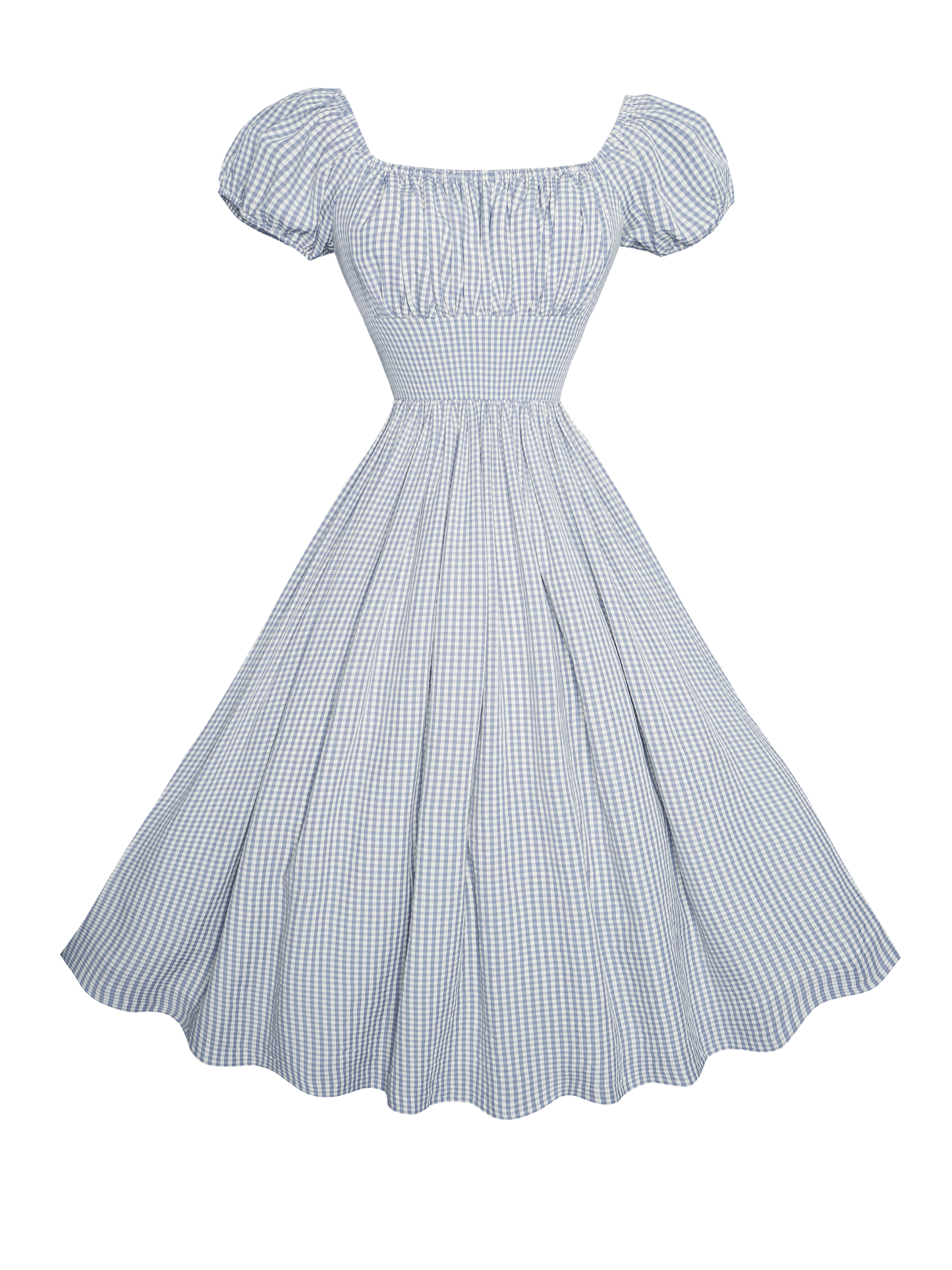 MTO - Loretta Dress Grey Gingham - Medium Checks