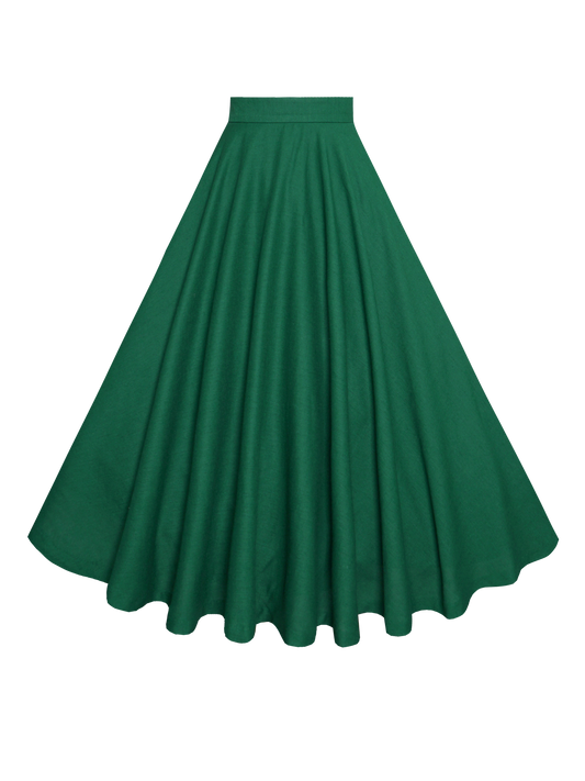 MTO - Lindy Skirt in Forest Green Linen