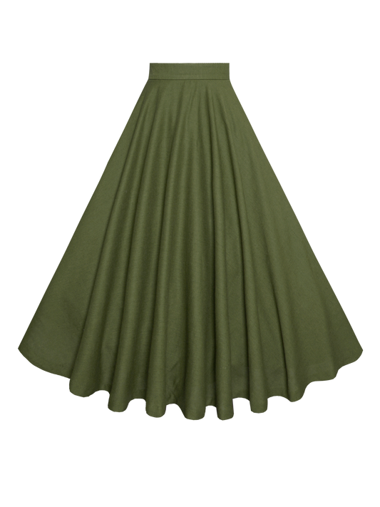 MTO - Lindy Skirt in Hunters Green Linen