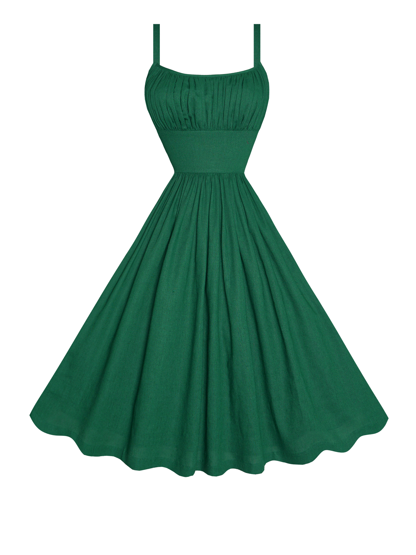 MTO - Grace Dress in Forest Green Linen