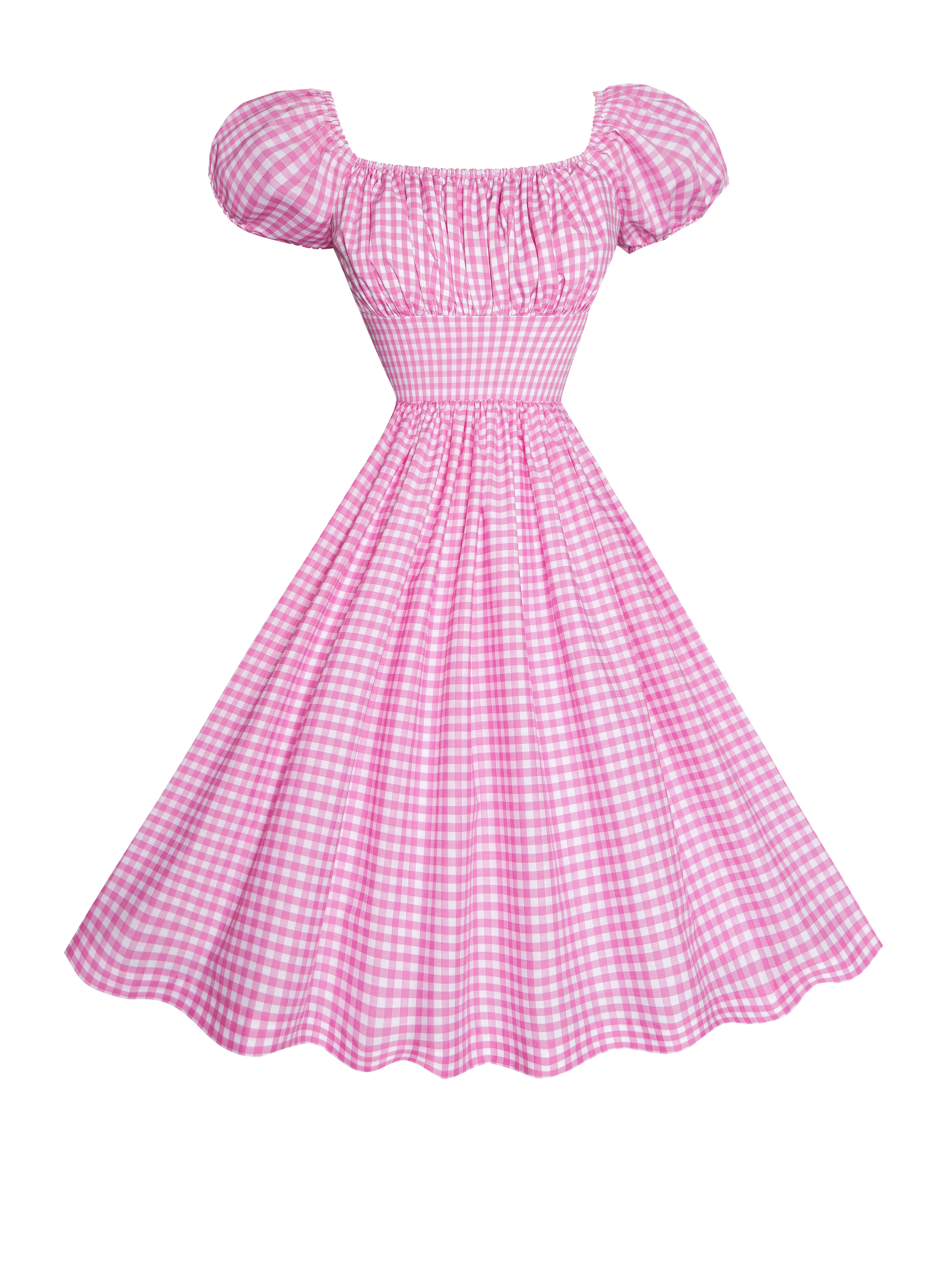 MTO - Loretta Dress Light Pink Gingham - Medium Checks