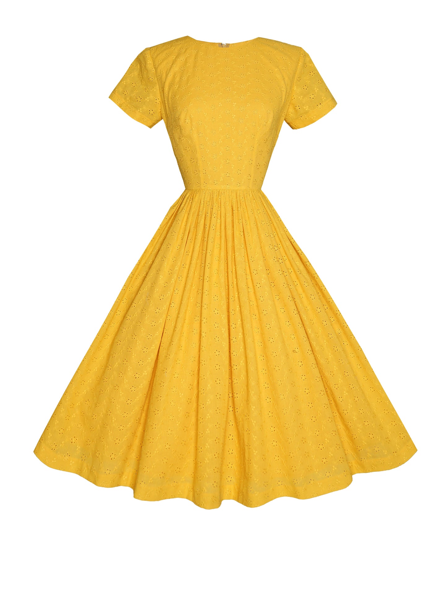 MTO - Dorothy Dress "Forget Me Not" Mustard Eyelet