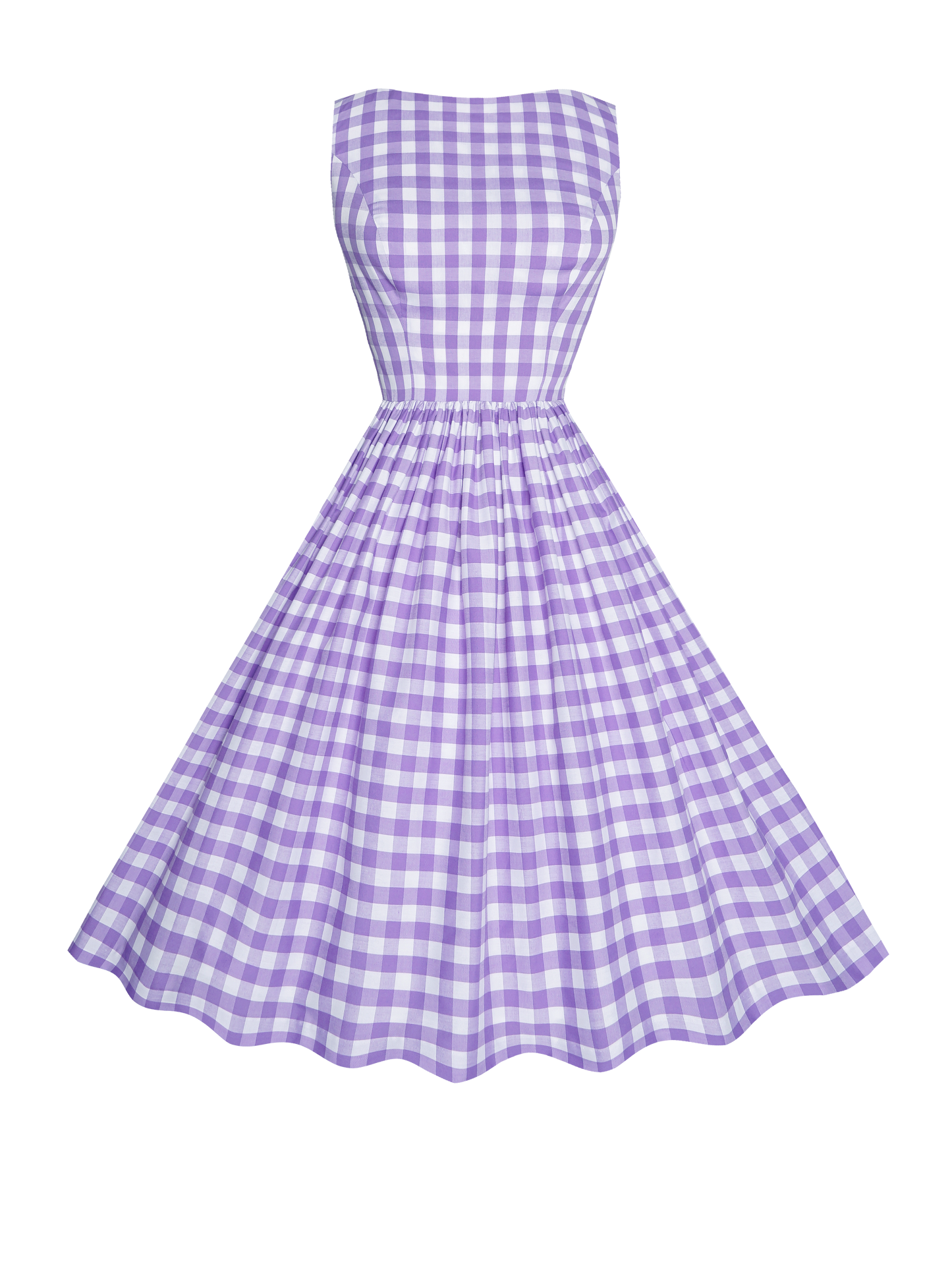 MTO - Audrey Dress Lavender Purple Gingham - Large Checks