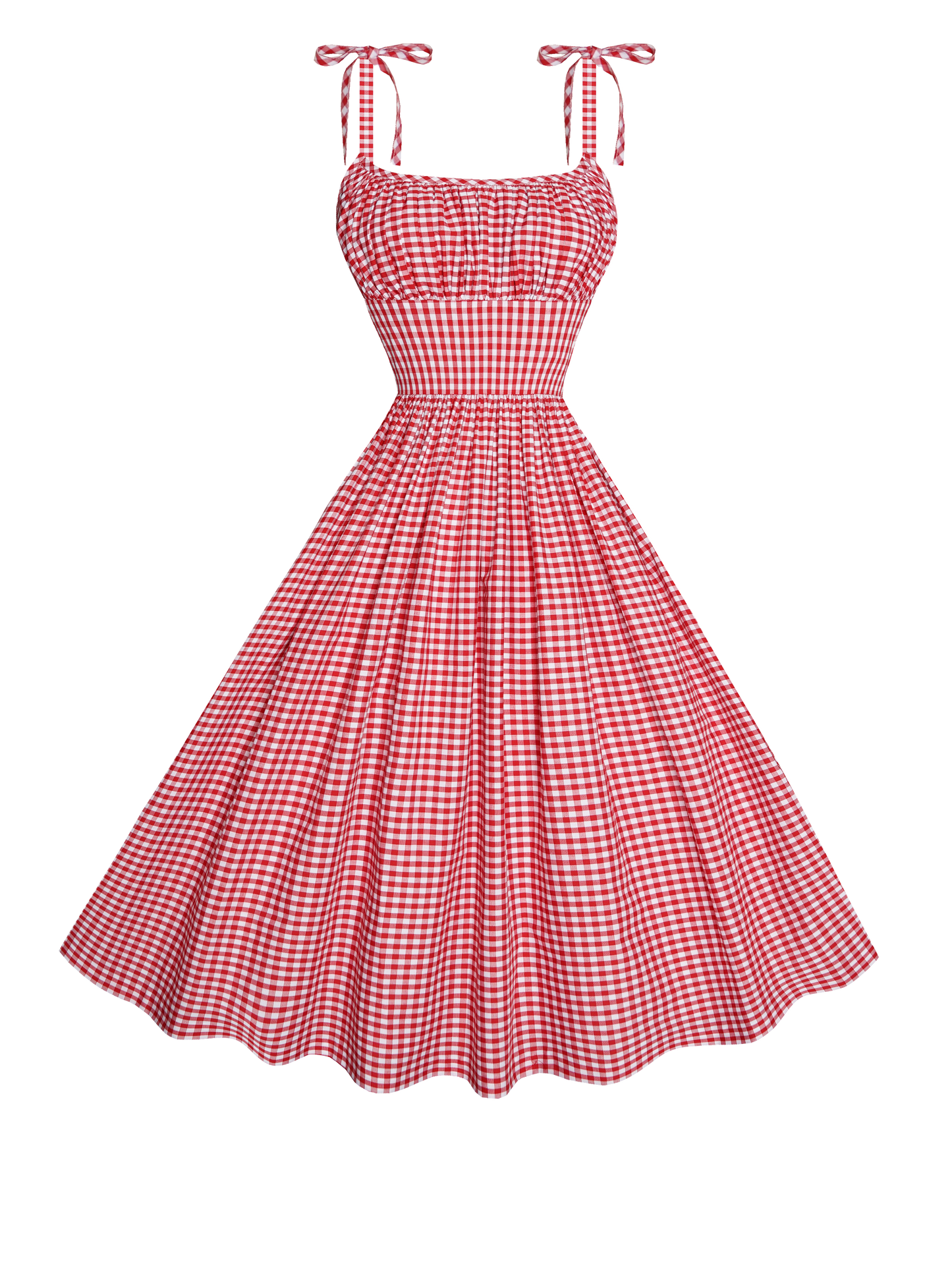 MTO - Kelly Dress in Red Gingham - Medium Checks