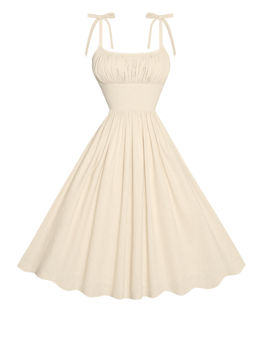 MTO - Kelly Dress in Parchment Ivory Linen
