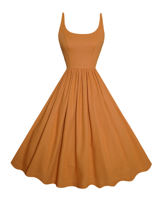 MTO - Penelope Dress Cinnamon Brown Linen
