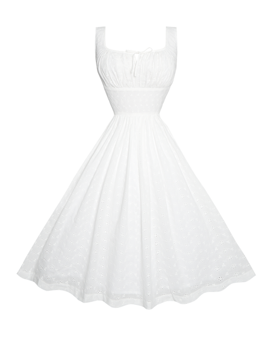 MTO - Michelle Dress "Forget Me Not" White Eyelet