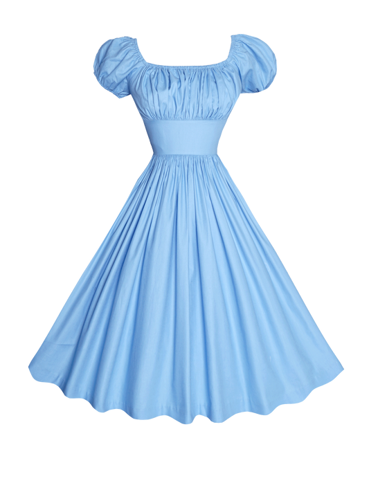 MTO - Loretta Dress in Cinderella Blue Cotton