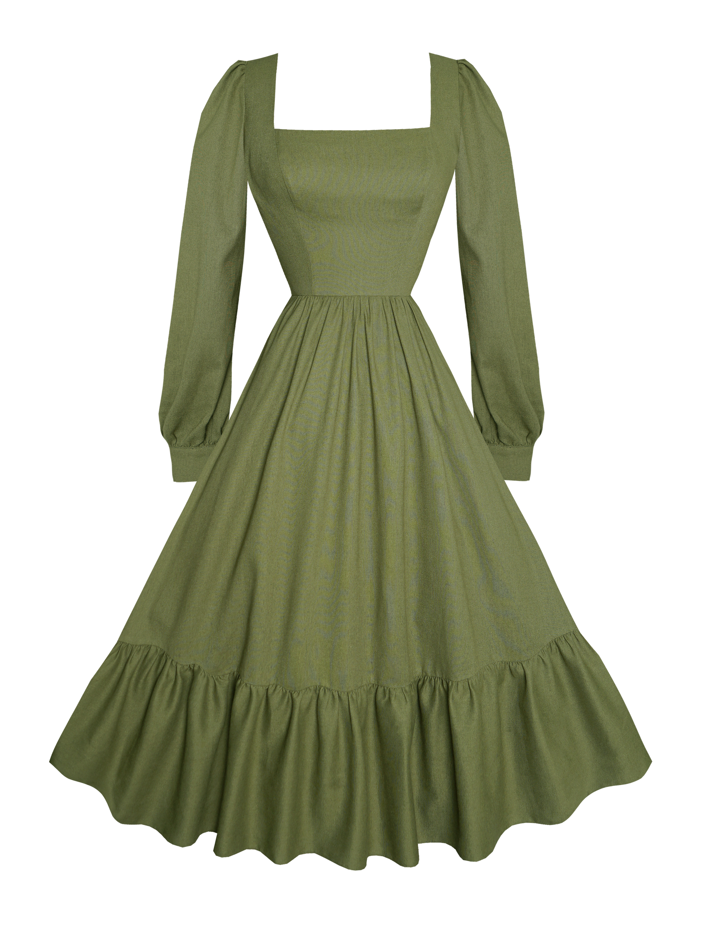 MTO - Mary Dress in Hunters Green Linen