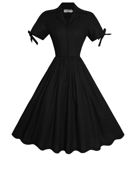 MTO - Trudie Dress in Midnight Black Linen