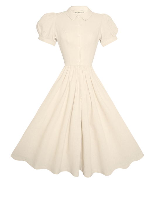 MTO - Judy Dress in Parchment Ivory Linen