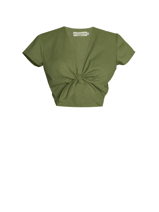 MTO - Joan Top in Hunters Green Linen