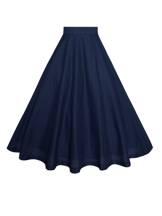 MTO - Lindy Skirt "Dotted Swiss" Navy Blue