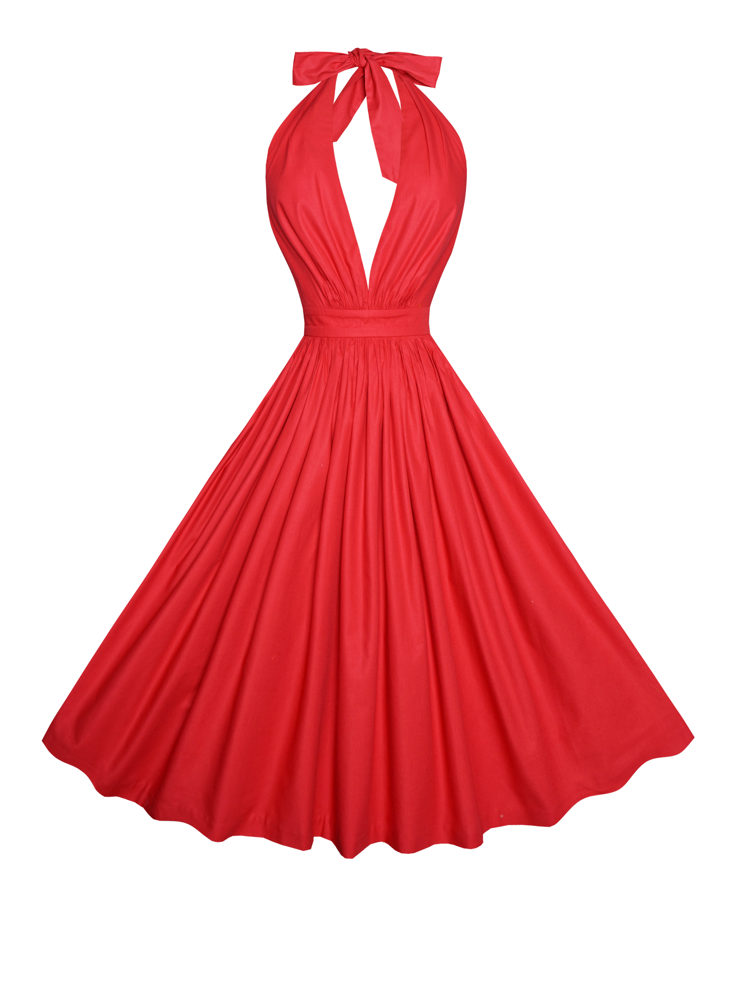 MTO - Charlotte Dress in Cardinal Red Cotton