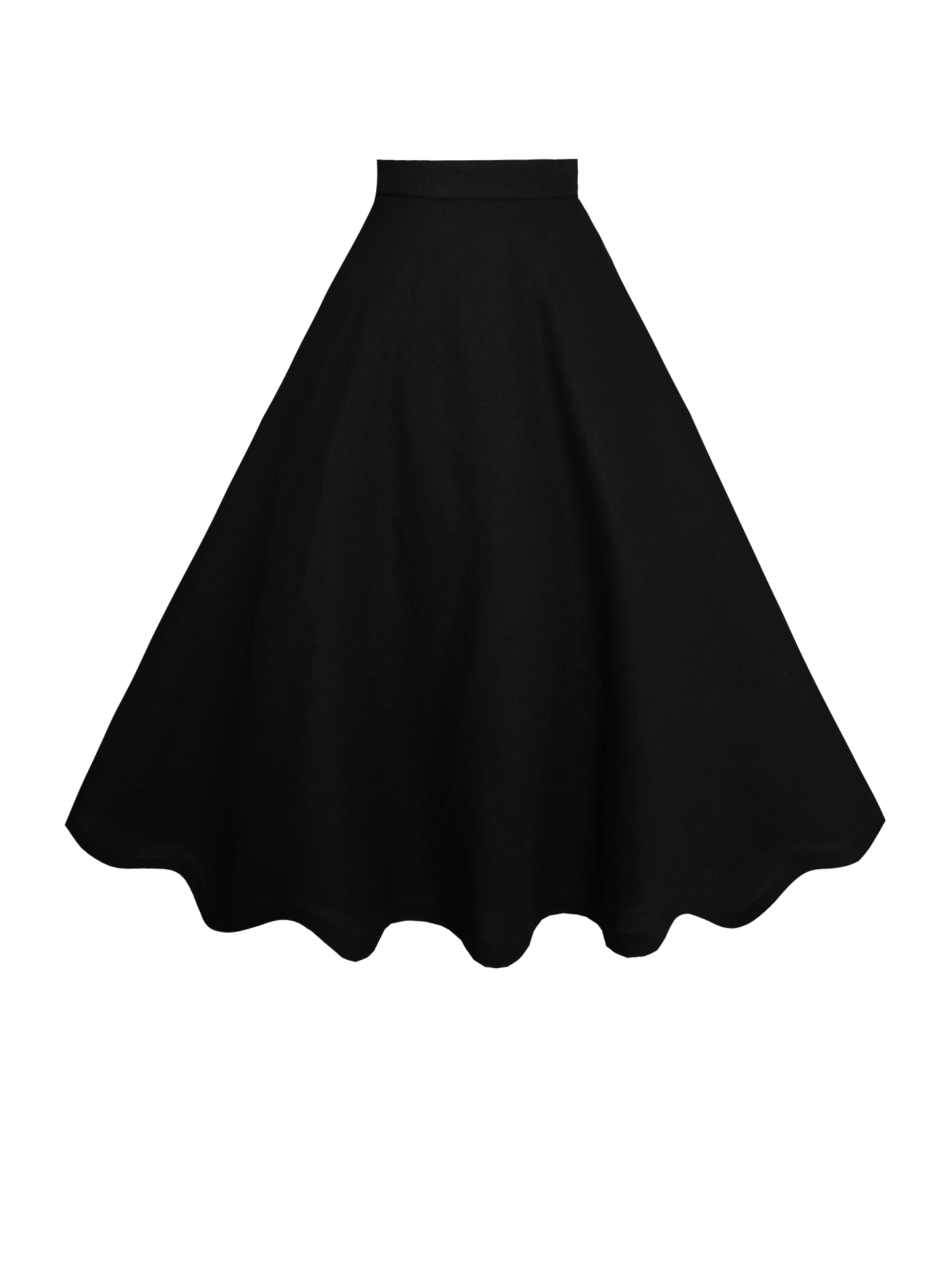 MTO - Lilian Skirt in Midnight Black Linen