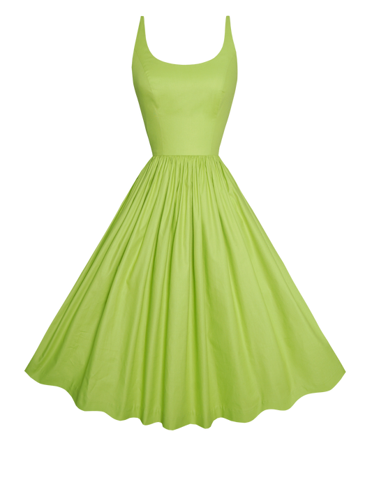 MTO - Penelope Dress Apple Green Cotton