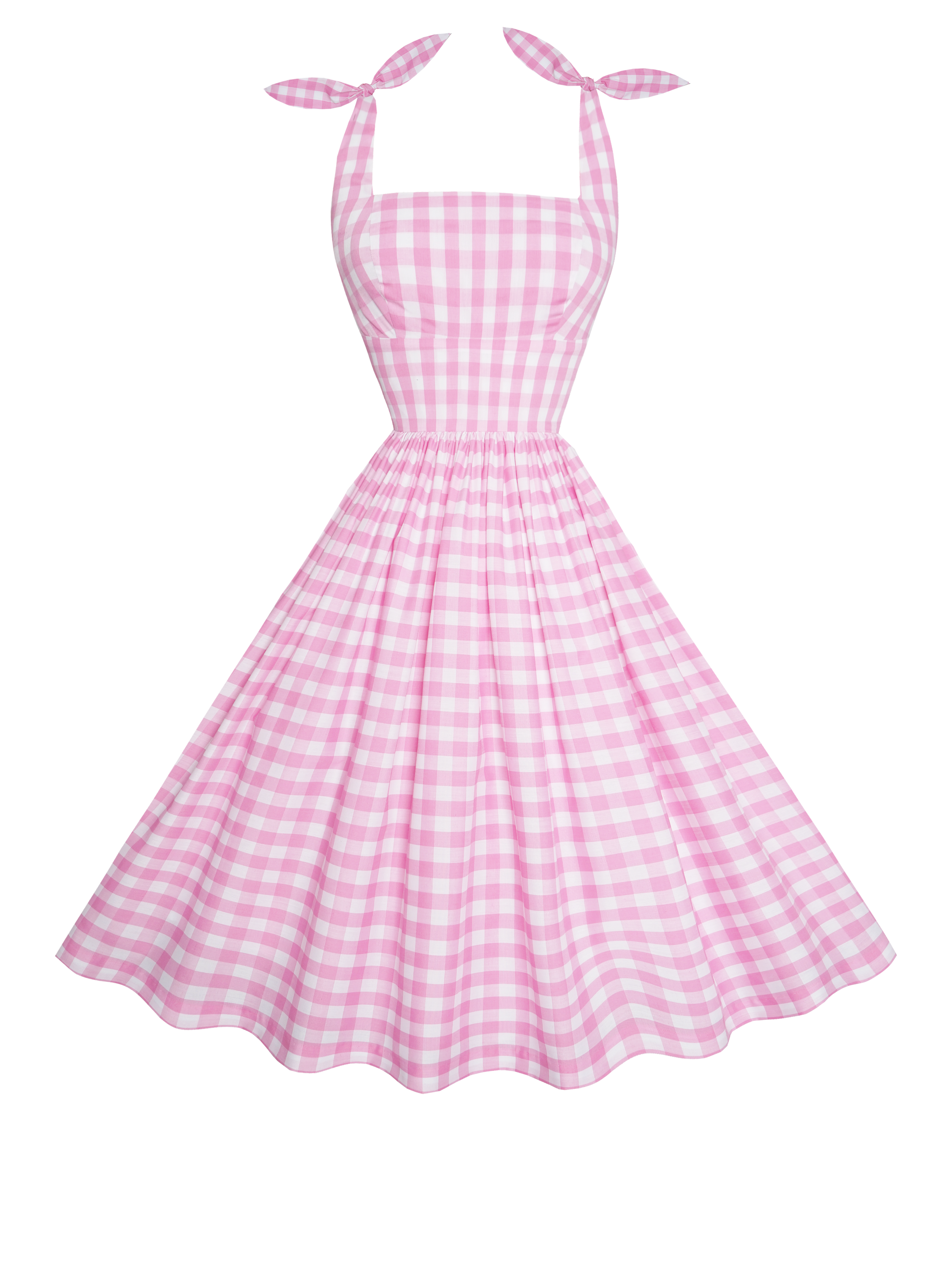 MTO - Gilda Dress Light Pink Gingham - Large Checks