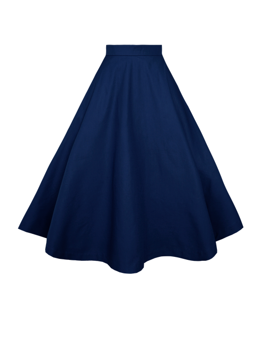 MTO - Lilian Skirt in Indigo Blue Linen