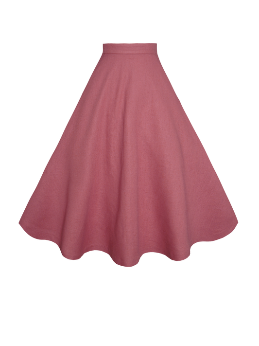 MTO - Lilian Skirt in Antique Rose Linen