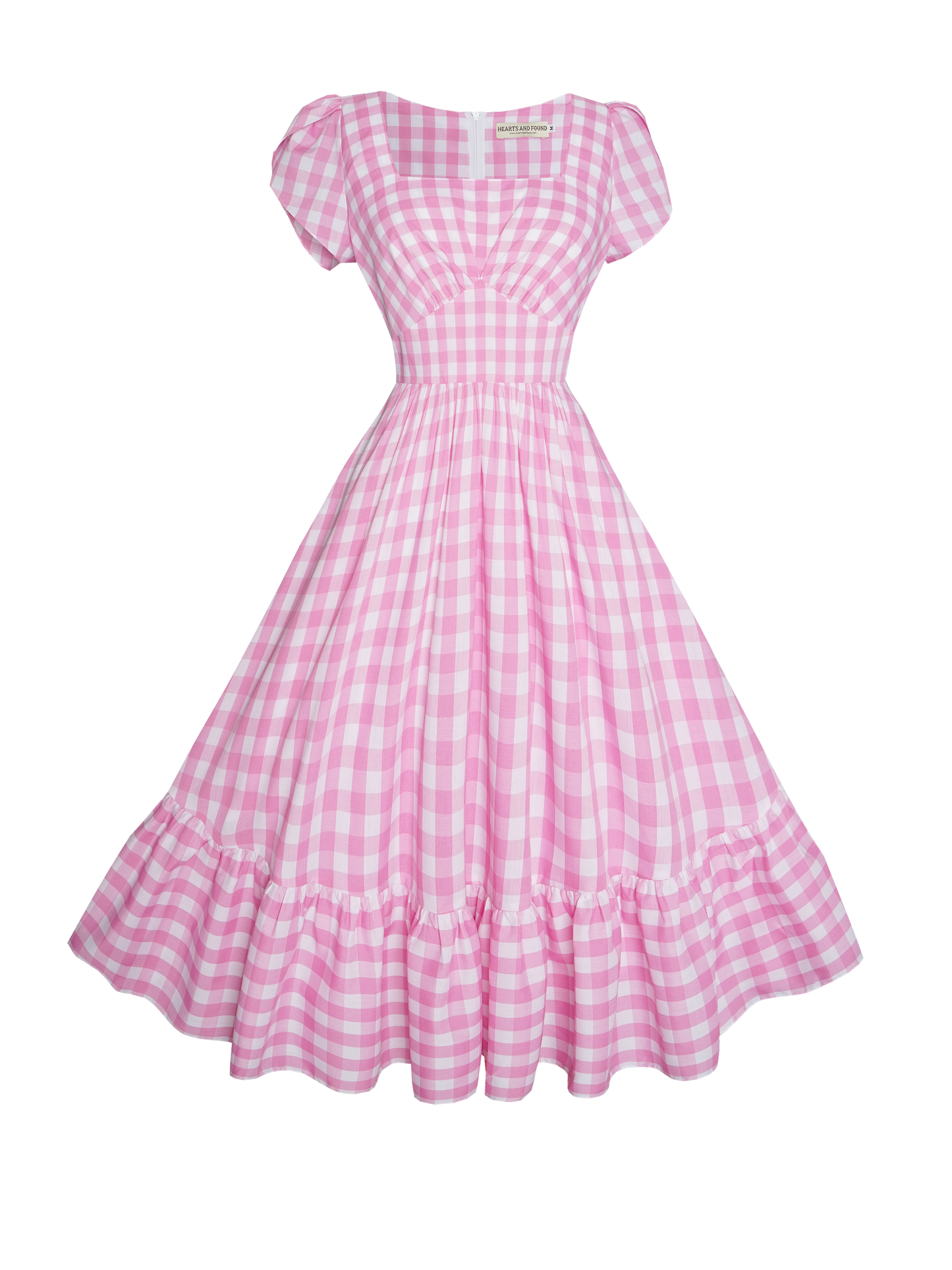 MTO - Ava Dress in Light Pink Gingham - Large Checks