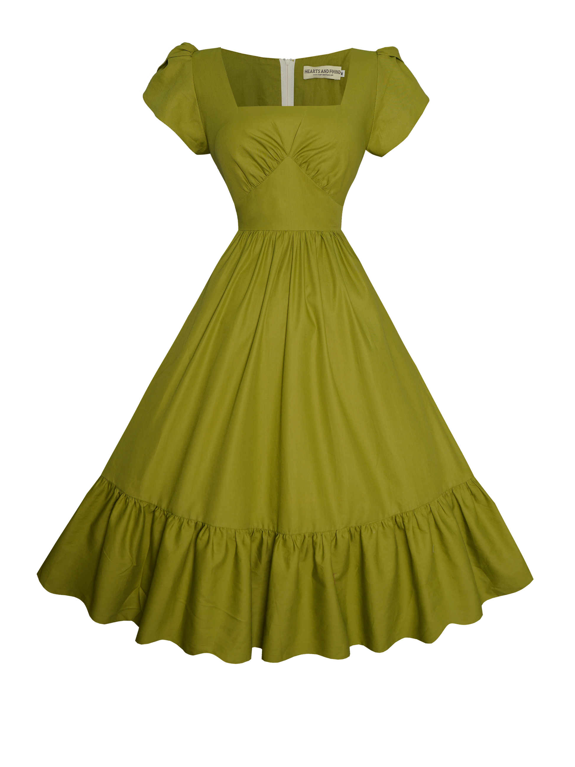 MTO - Ava Dress Chartreuse Green Cotton