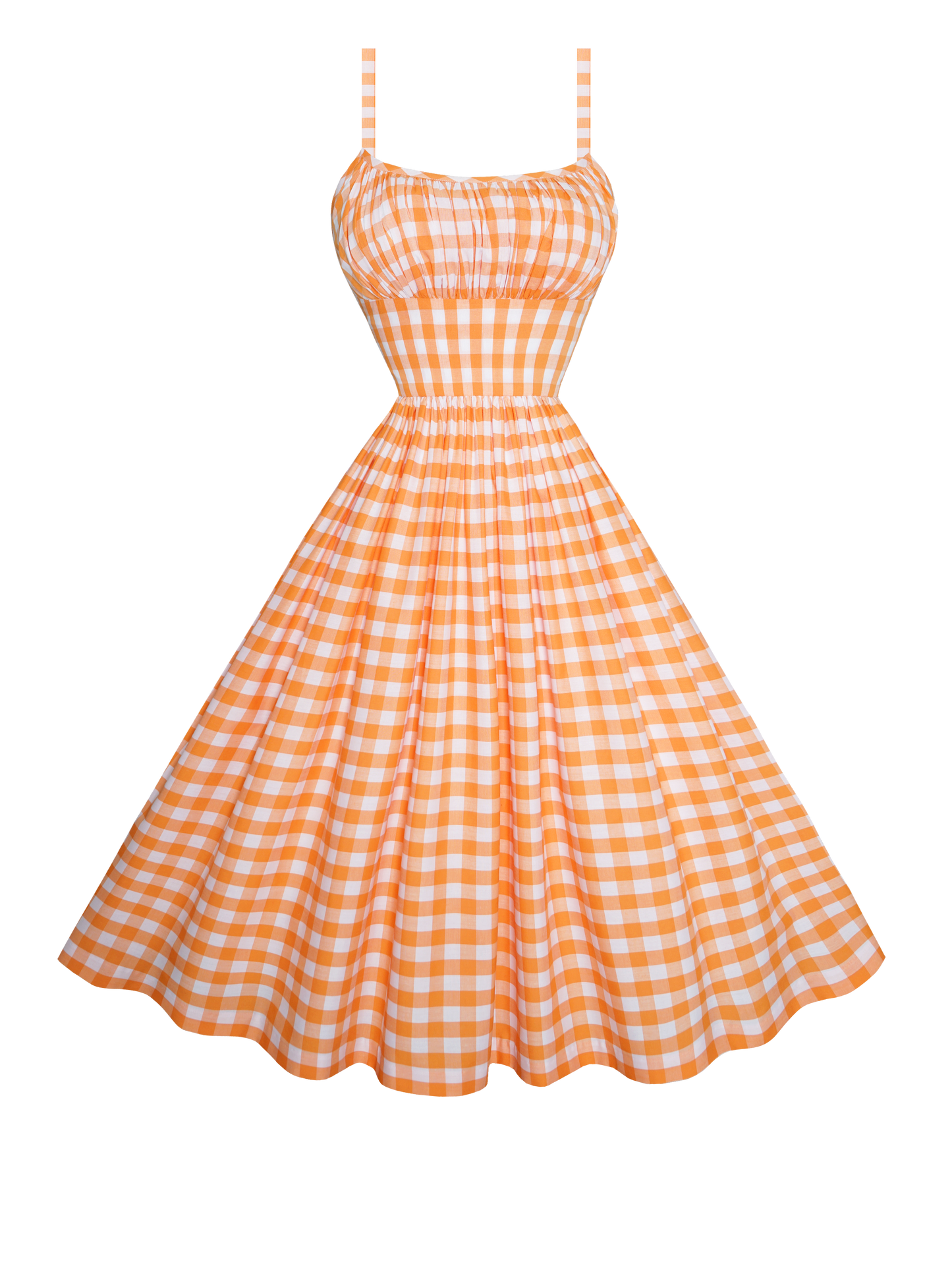 MTO - Grace Dress Orange Gingham - Large Checks