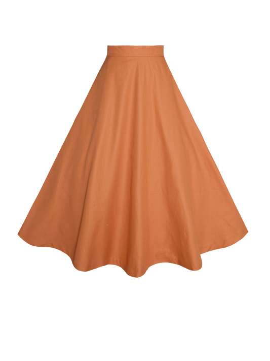 MTO - Lilian Skirt in Burnt Orange Cotton