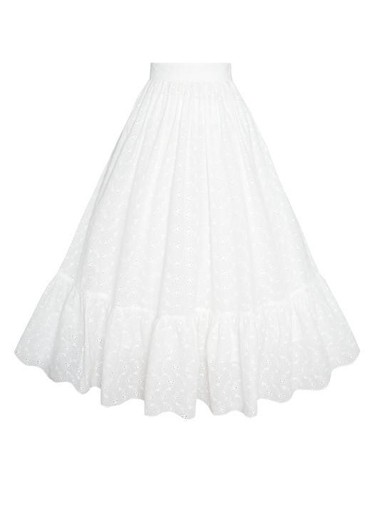 MTO - Rosita Skirt "Forget Me Not" White Eyelet
