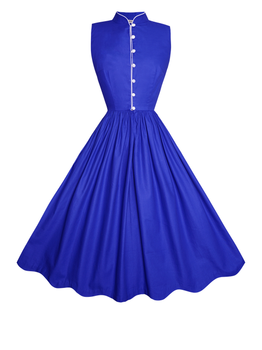 MTO - Quinn Dress Cobalt Blue Cotton