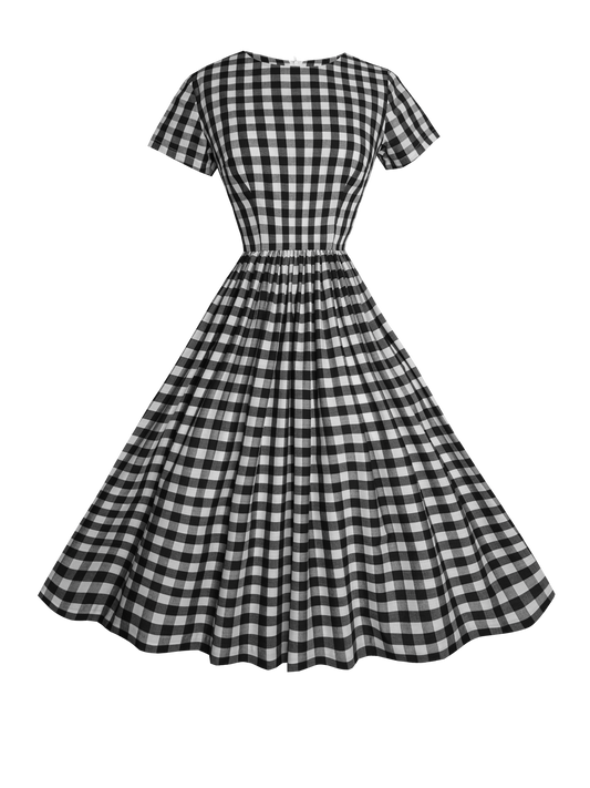 MTO - Dorothy Dress Black Gingham - Large Checks