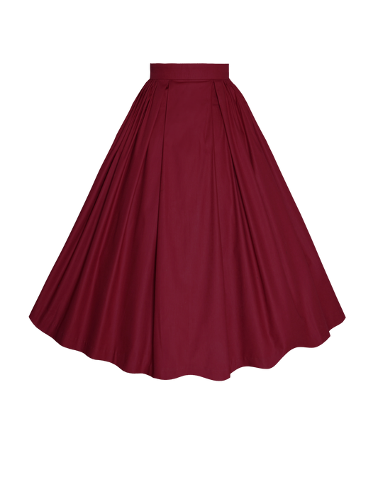 MTO - Ruthie Skirt in Burgundy Cotton