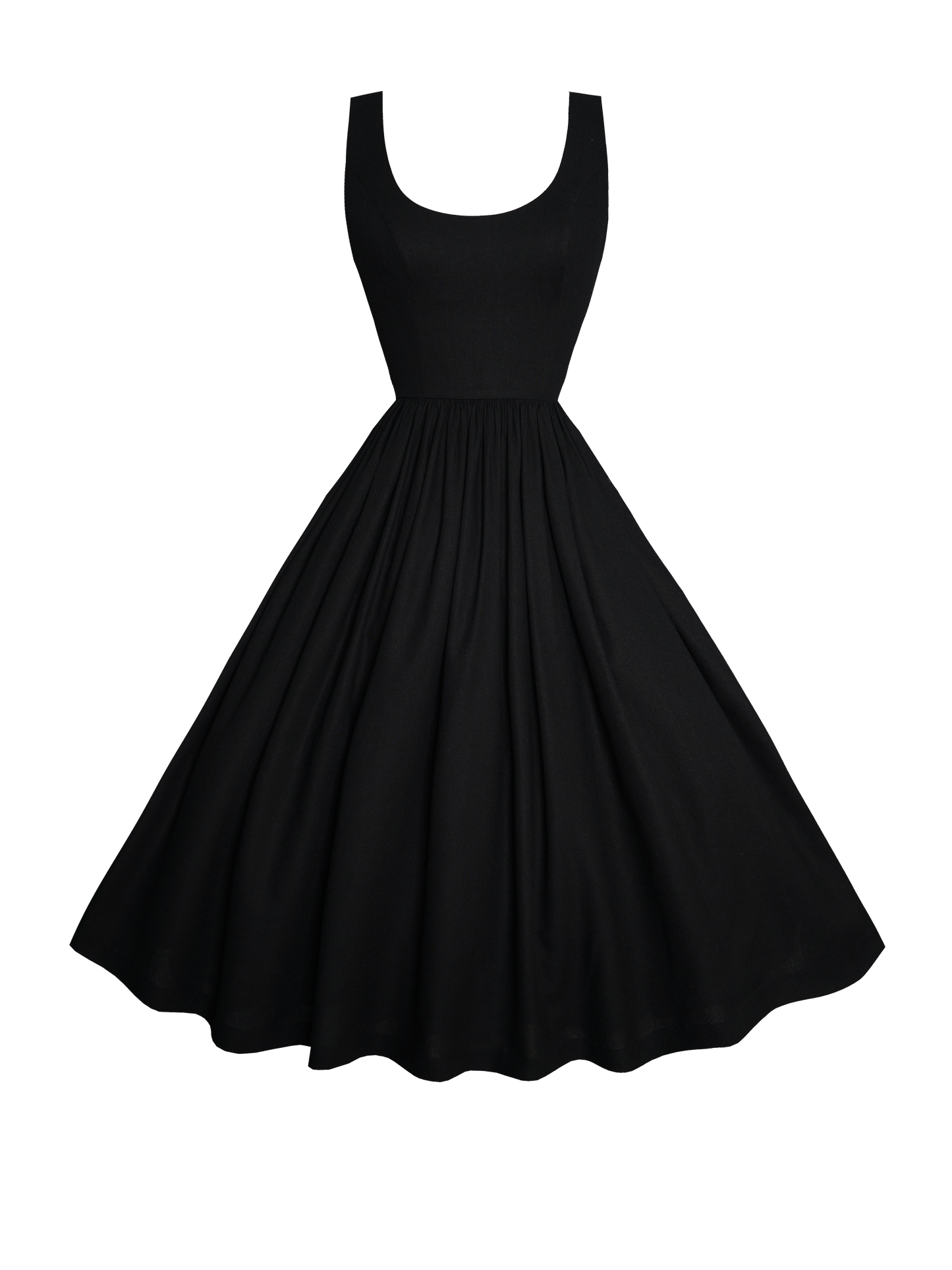 MTO - Emily Dress in Midnight Black Linen