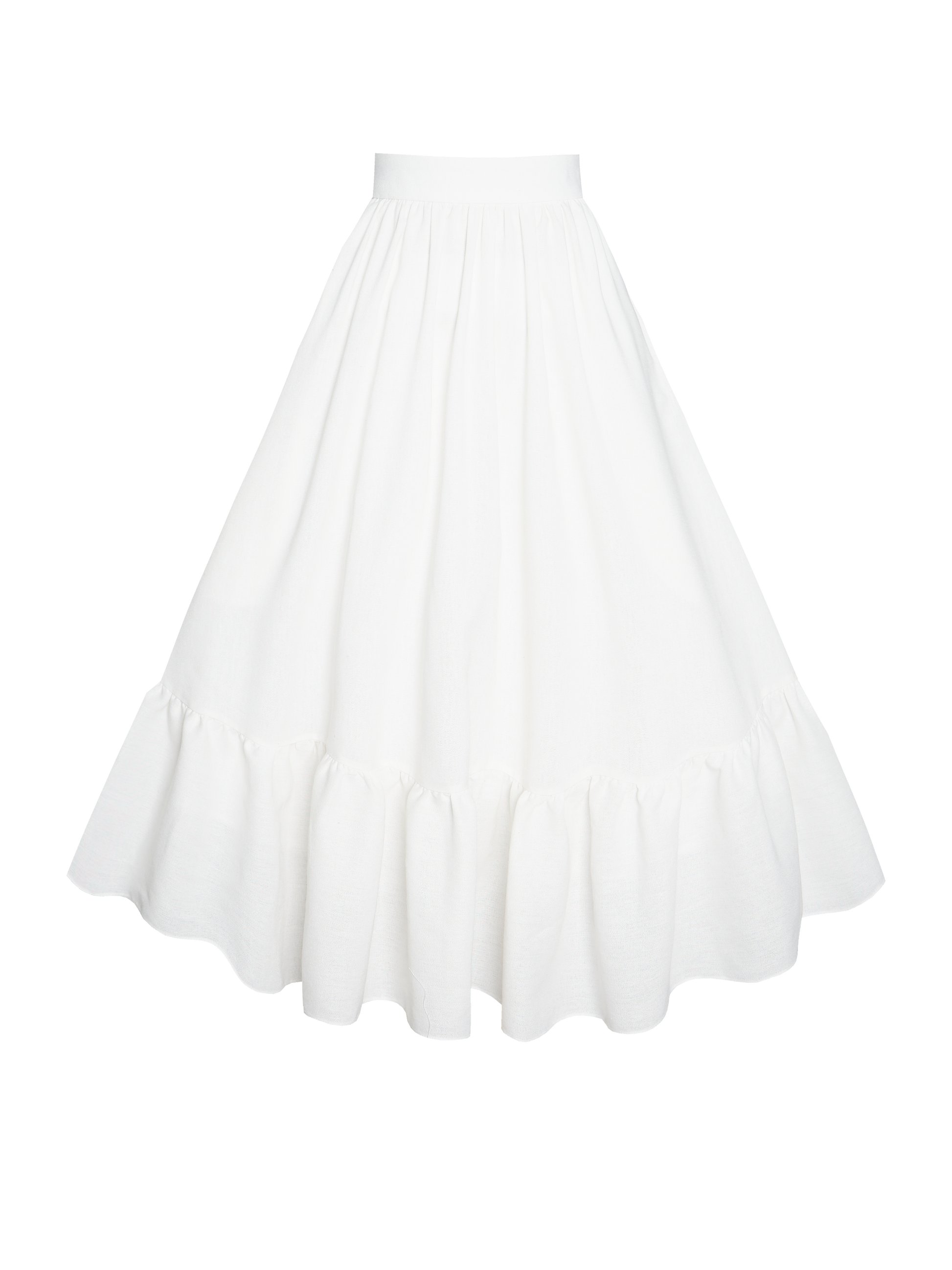 MTO - Rosita Skirt White Linen