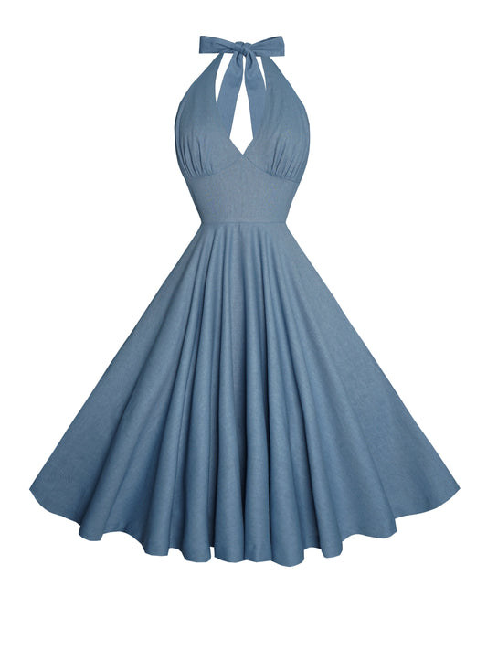 MTO - Mansfield Dress Carolina Blue Linen