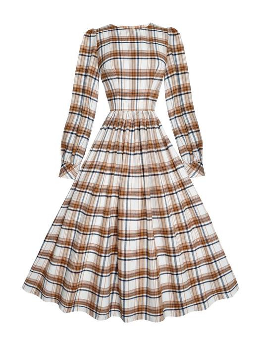 MTO - Agnes Dress in "Khaki Plaid"