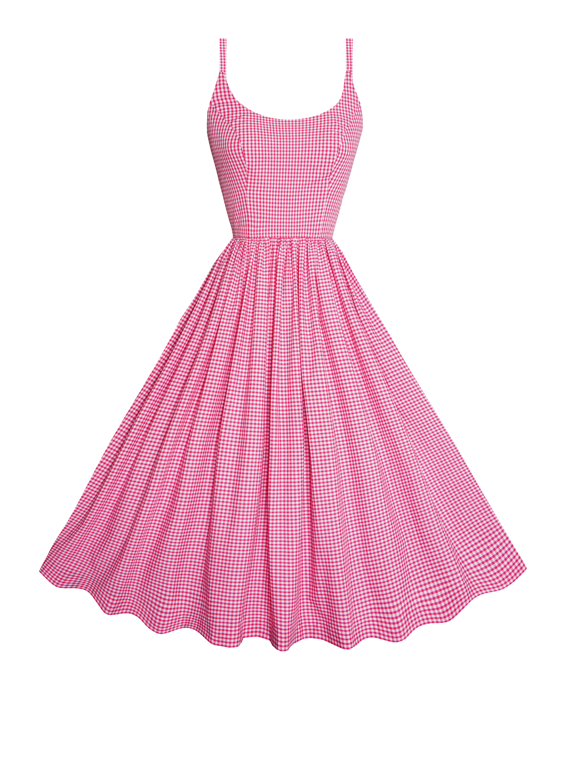 MTO - Penelope Dress Barbie Pink Gingham - Small Checks