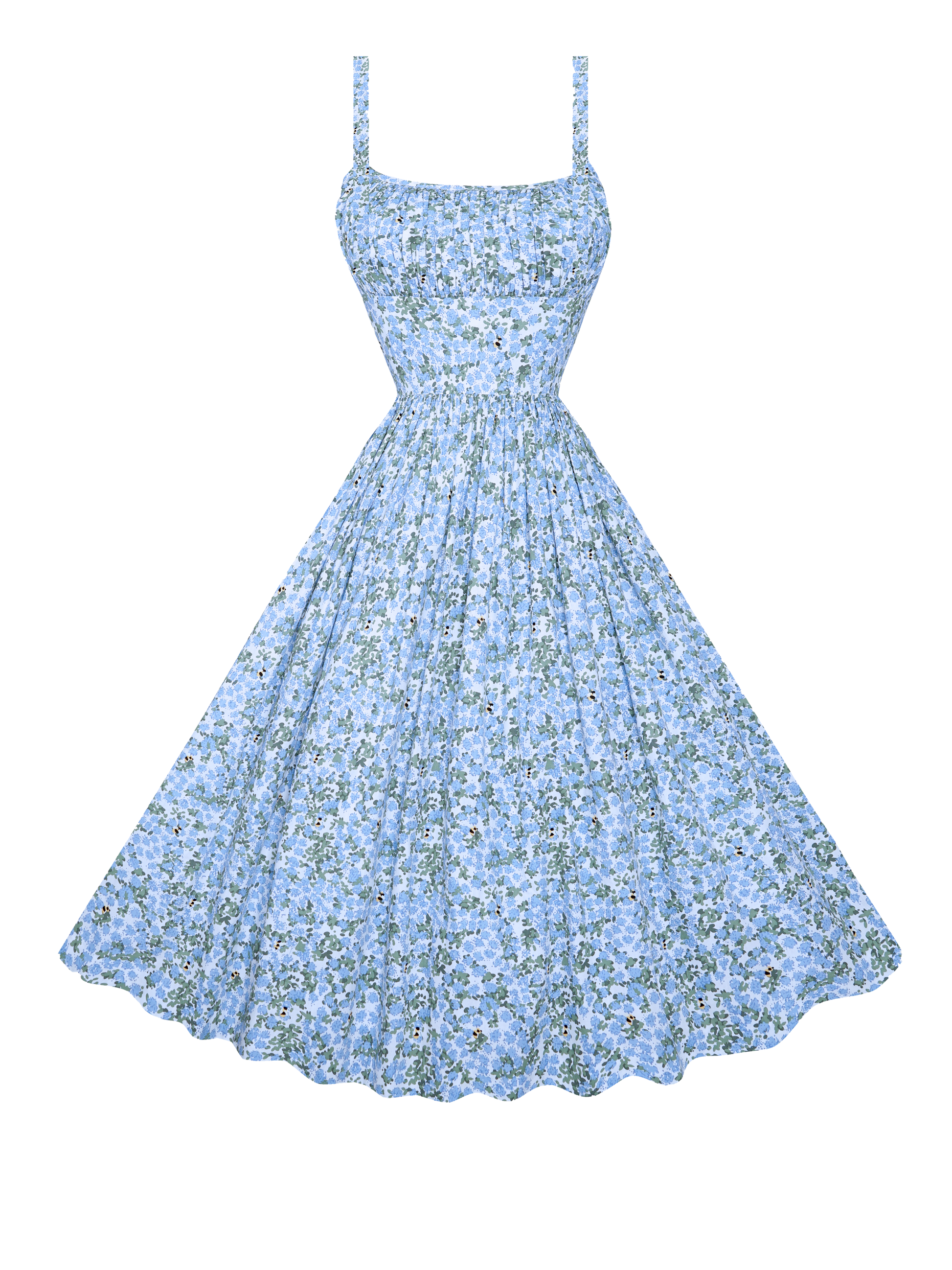 MTO - Grace Dress "Beeloved Blooms" Blue
