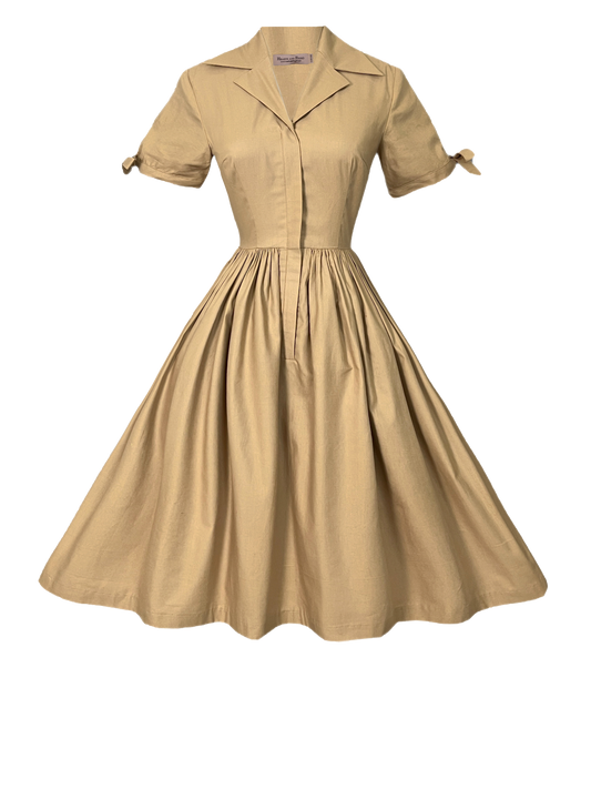 RTS - 2XL - Trudie Dress Camel Beige Cotton