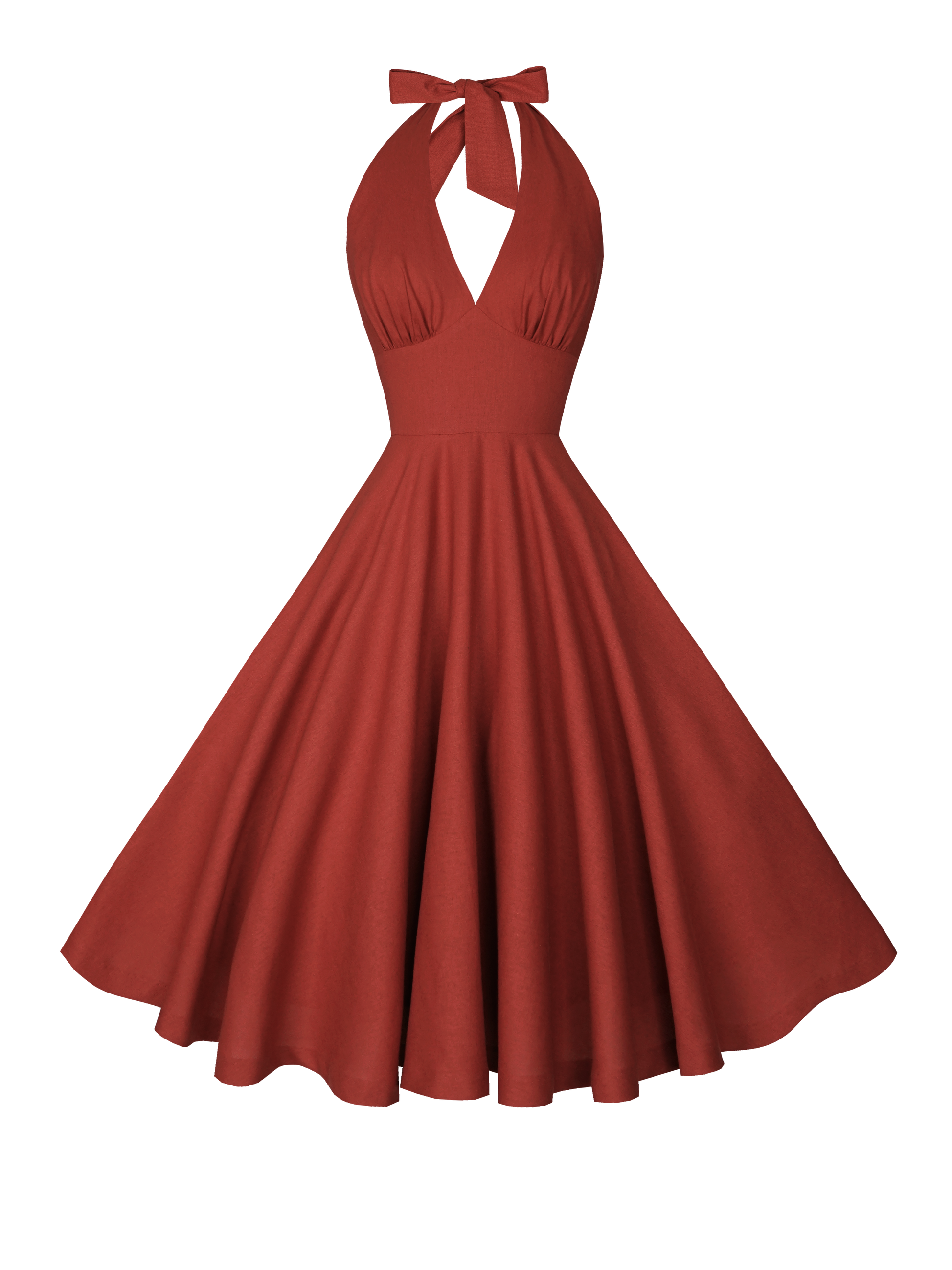 MTO - Mansfield Dress Brick Red Linen