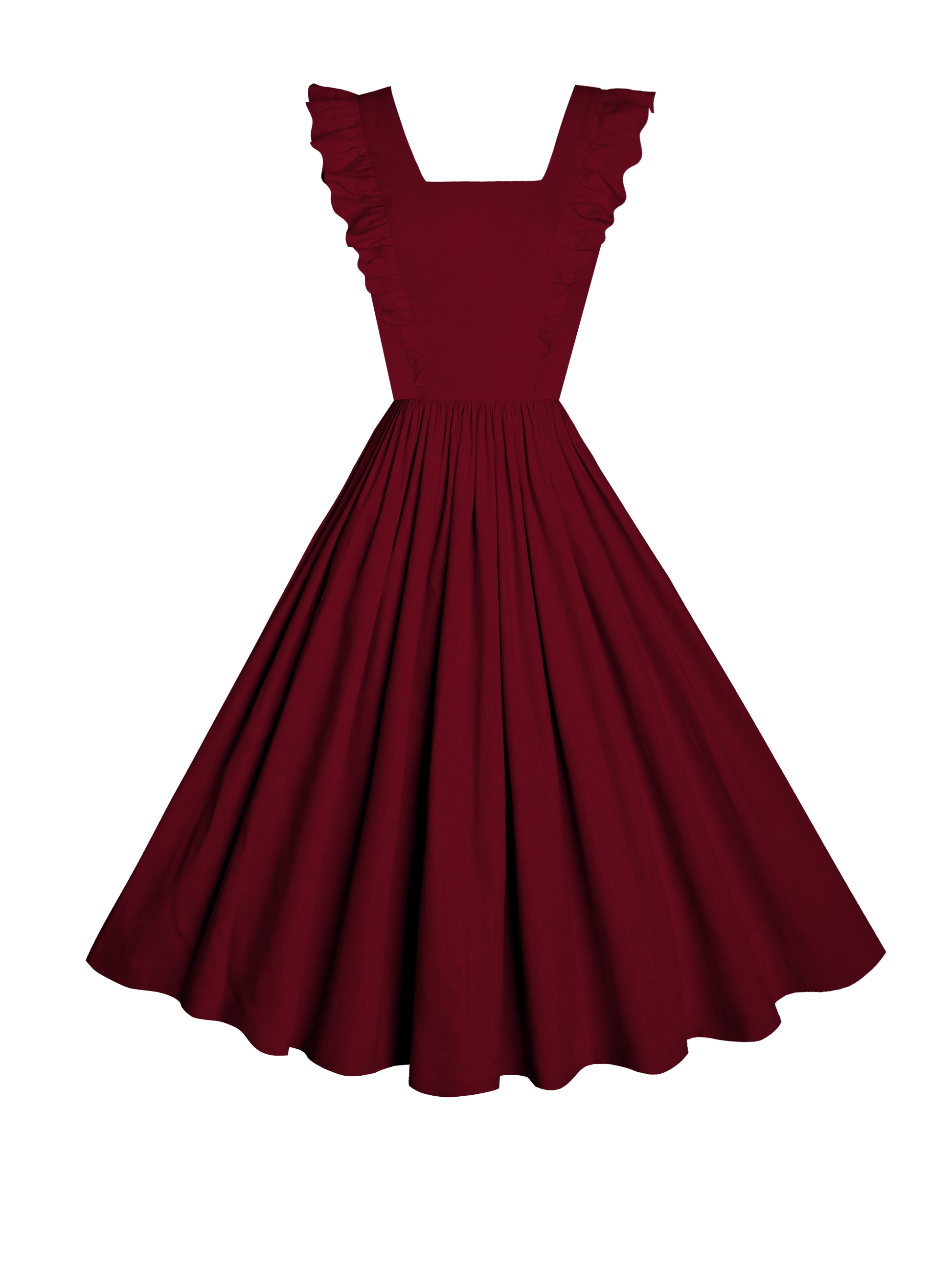 MTO - Lorraine Dress Carmine Red Linen