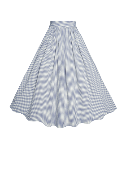 MTO - Lola Skirt Grey Gingham - Medium Checks