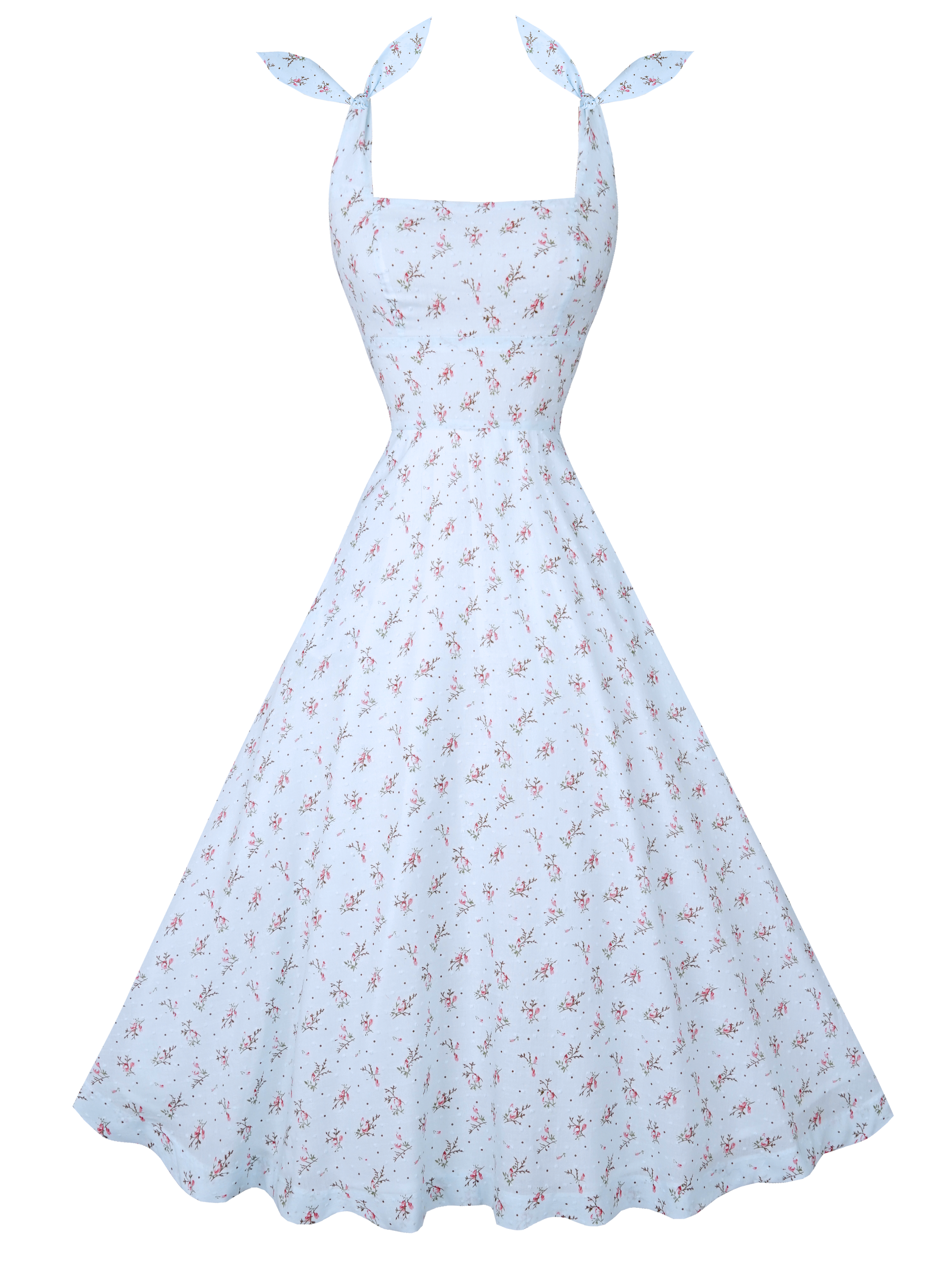 MTO - Gilda Dress in "Ditsy Floral" Blue Dotted Swiss