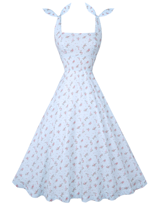 MTO - Gilda Dress in "Ditsy Floral" Blue Dotted Swiss