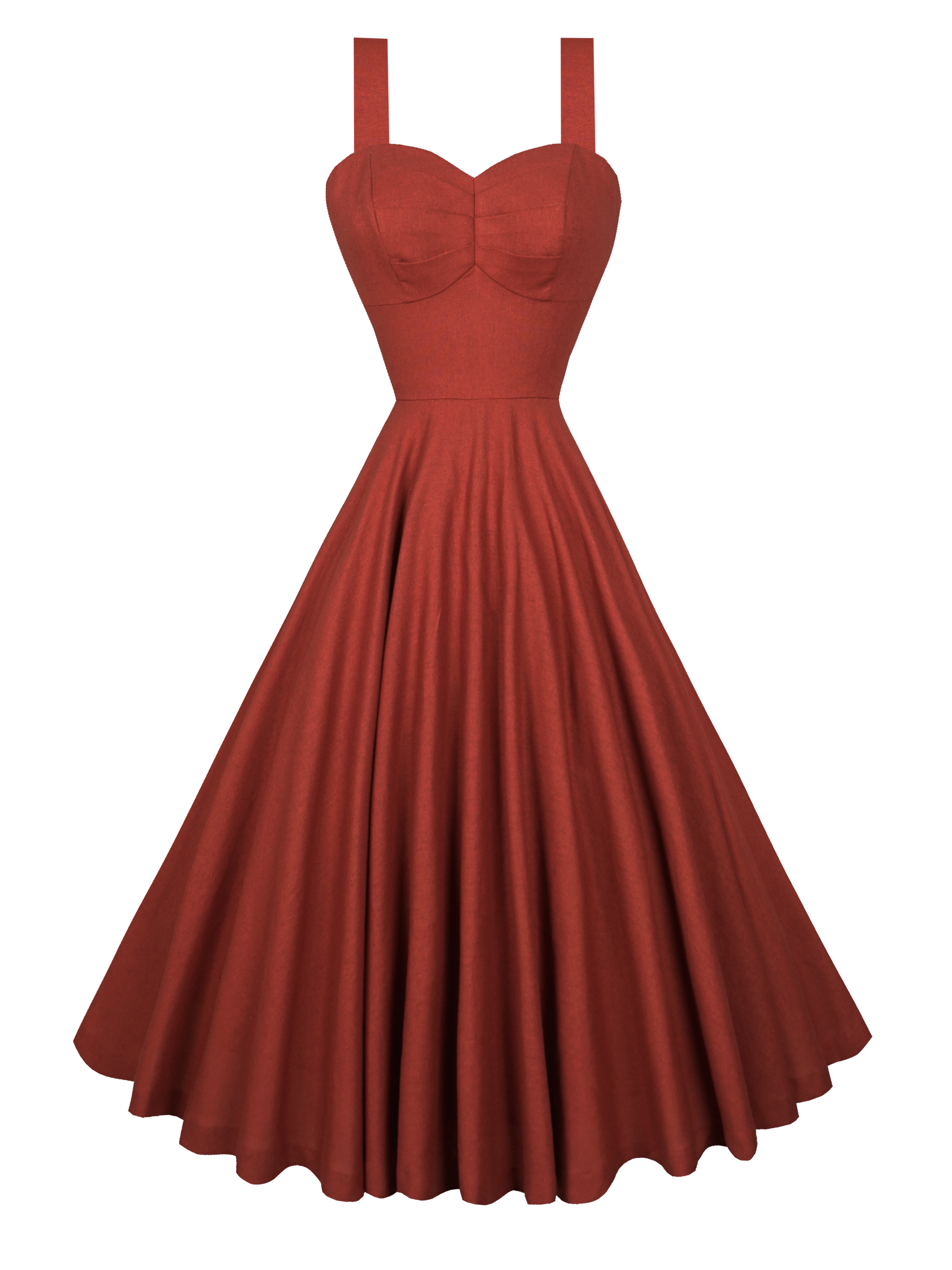 MTO - Catalina Dress Brick Red Linen