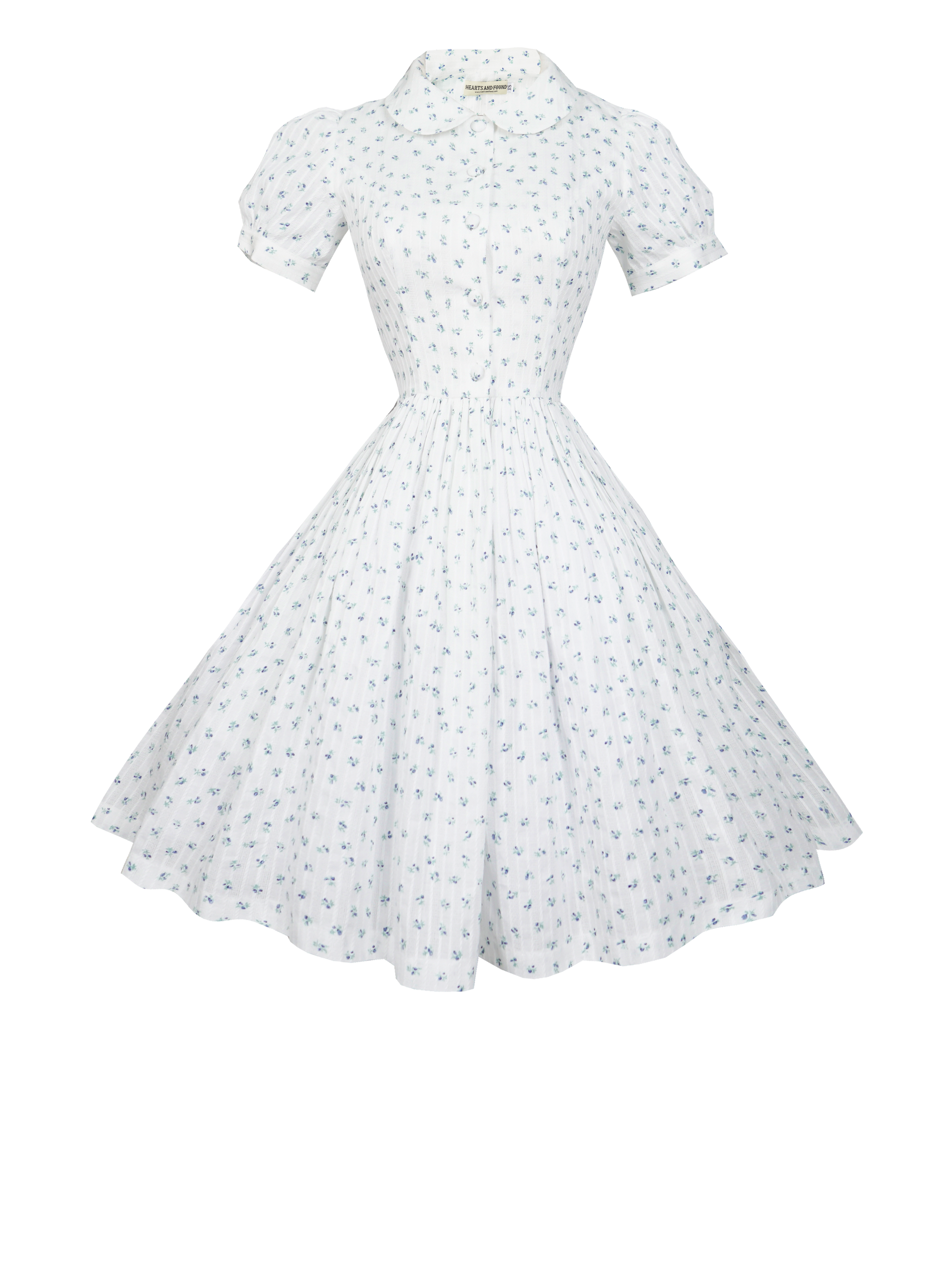 MTO - Amelie Dress "Rosey Garden Stripes" Blue