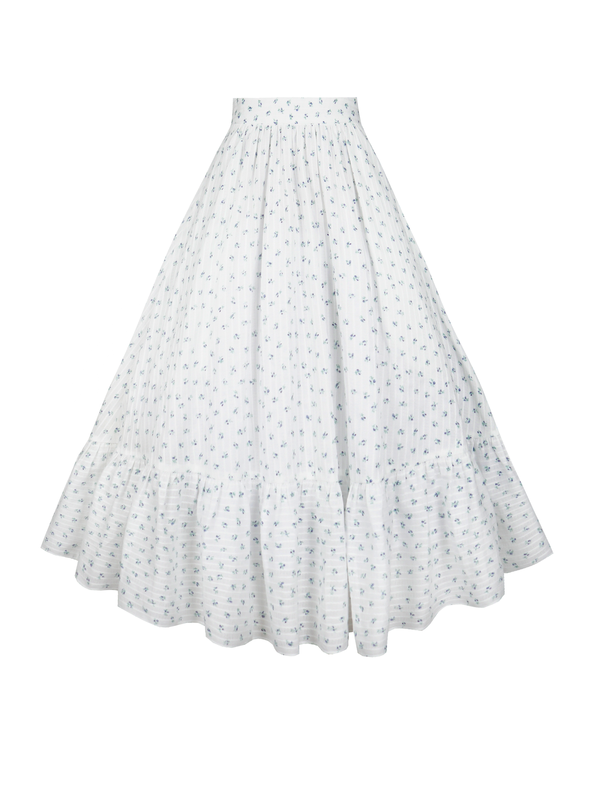 MTO - Rosita Skirt "Rosey Garden Stripes" Blue