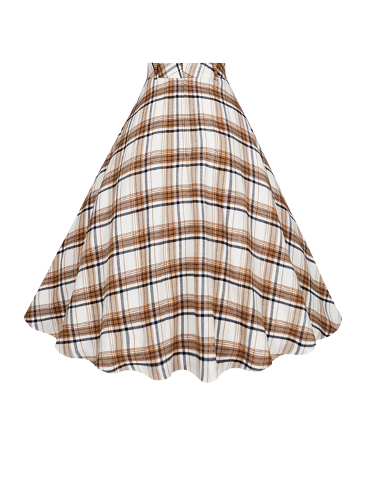 MTO - Lilian Skirt "Khaki Plaid"